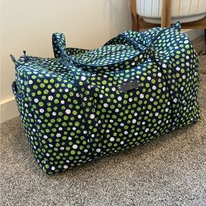 Vera Bradley Quilted Large Duffle in Lucky Dots